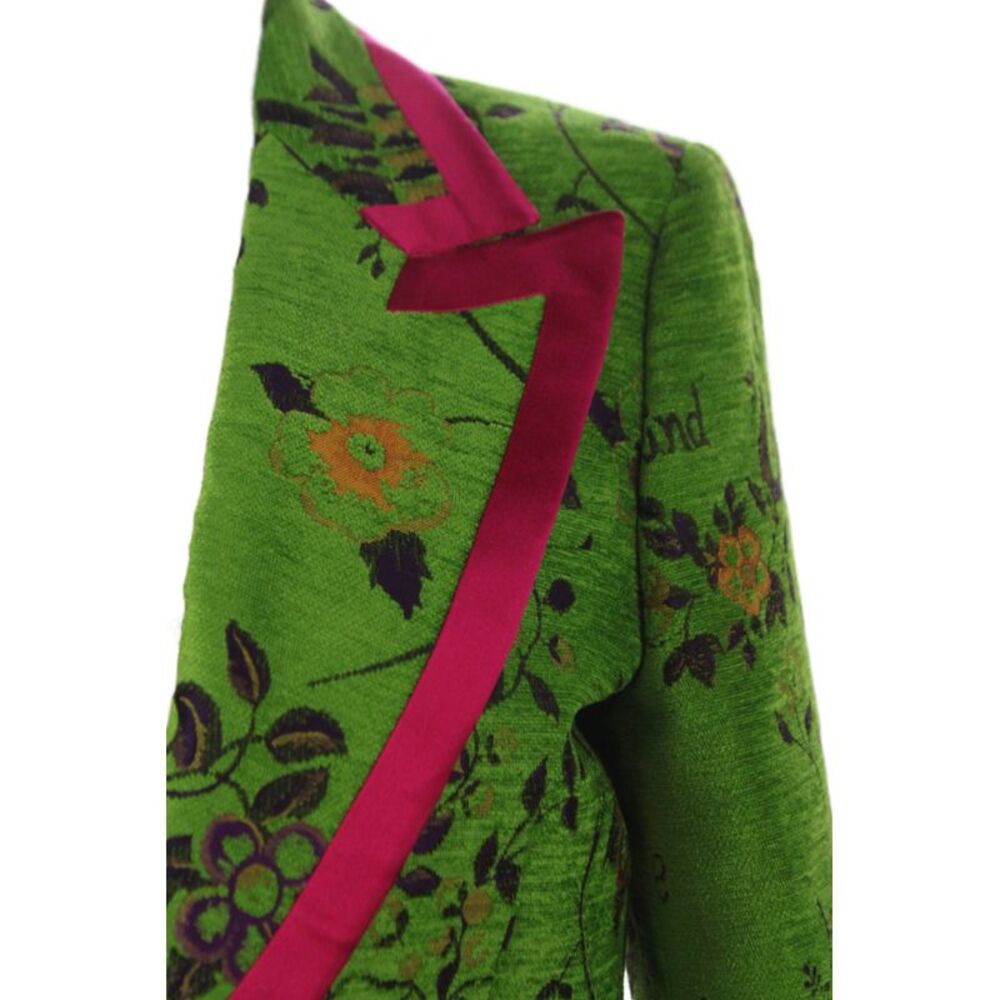 Gucci Womens Floral & Landscape Print Blazer Pants Suit Set Green Size 42 44 - Picture 3 of 11